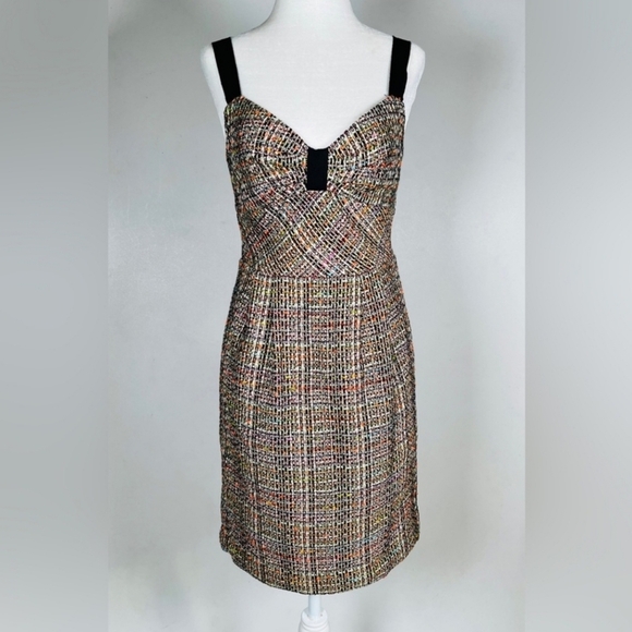 Trina Turk tweed Sleevless bustier Mini dress! SIZE 8 - Picture 1 of 9